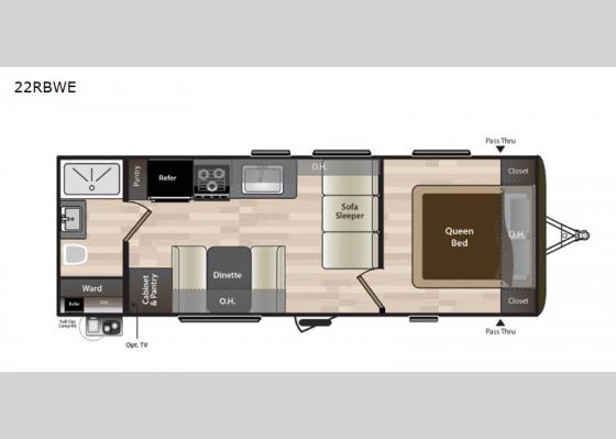 Floorplan - 2021 Hideout 22RBWE Travel Trailer