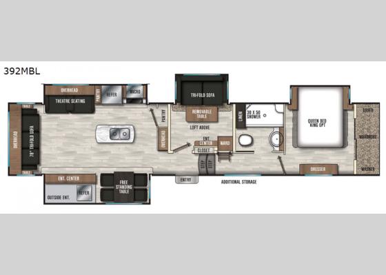 Floorplan - 2021 Chaparral 392MBL Fifth Wheel