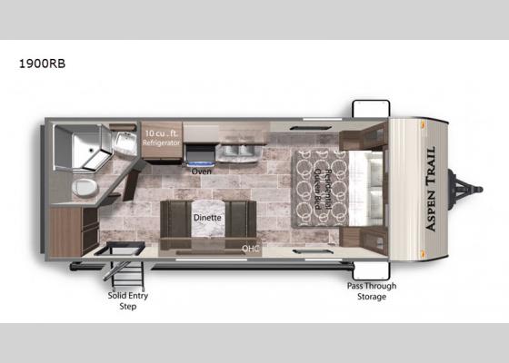 Floorplan - 2021 Aspen Trail 1900RB Travel Trailer