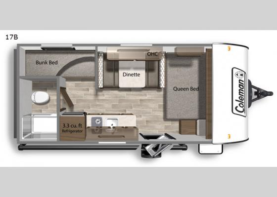 Floorplan - 2021 Coleman Lantern LT Series 17B Travel Trailer