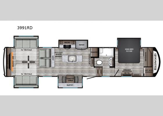 Floorplan - 2021 Redwood 3991RD Fifth Wheel