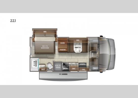 Floorplan - 2021 Redhawk 22J Motor Home Class C