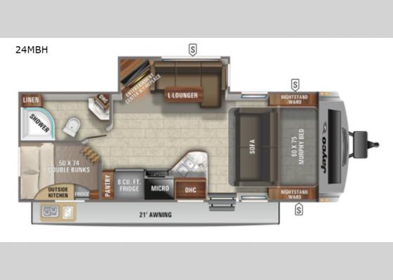 Floorplan - 2021 White Hawk 24MBH Travel Trailer