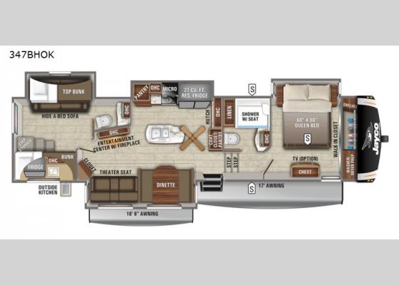 Floorplan - 2021 Eagle 347BHOK Fifth Wheel