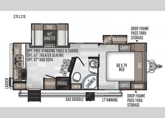 Floorplan - 2021 Rockwood Mini Lite 2512S Travel Trailer