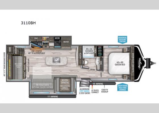 Floorplan - 2022 Imagine 3110BH Travel Trailer