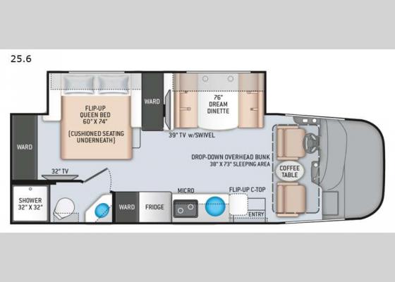 Floorplan - 2022 Vegas 25.6 Motor Home Class A