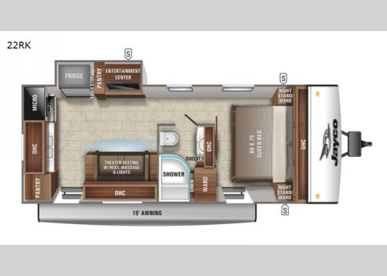 Floorplan - 2022 Jay Feather 22RK Travel Trailer