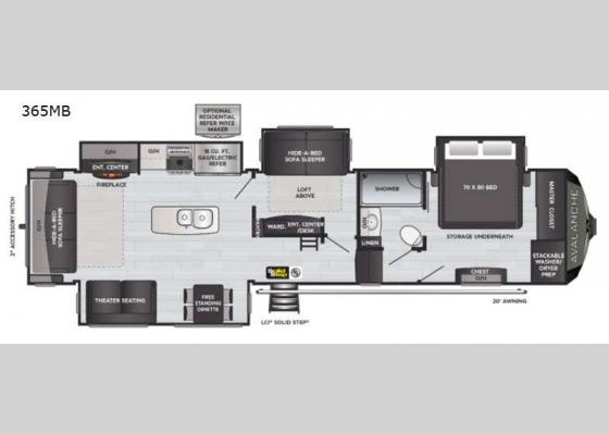 Floorplan - 2022 Avalanche 365MB Fifth Wheel