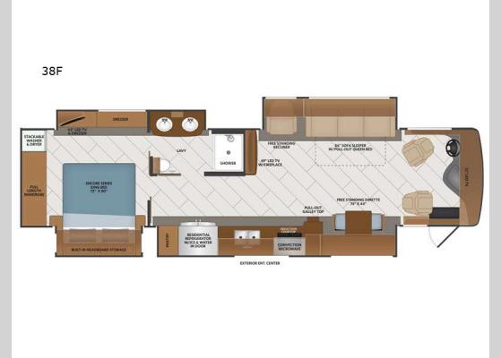 Floorplan - 2021 Discovery 38F Motor Home Class A - Diesel