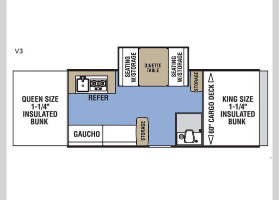 Floorplan - 2022 Clipper Camping Trailers V3 V-Trec Folding Pop-Up Camper