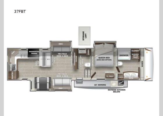 Floorplan - 2022 Sabre 37FBT Fifth Wheel