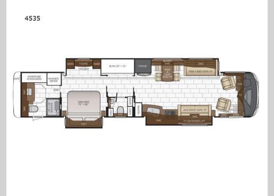 Floorplan - 2022 Mountain Aire 4535 Motor Home Class A - Diesel