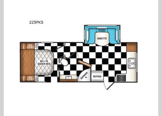 Floorplan - 2022 Retro 225FKS Travel Trailer