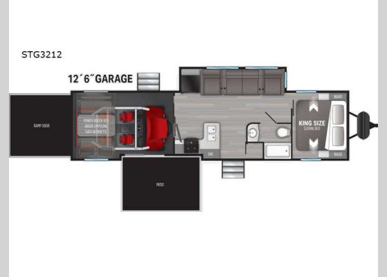 Floorplan - 2021 Stryker STG-3212 Toy Hauler Travel Trailer