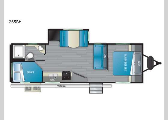Floorplan - 2021 Sundance Ultra Lite 265 BH Travel Trailer