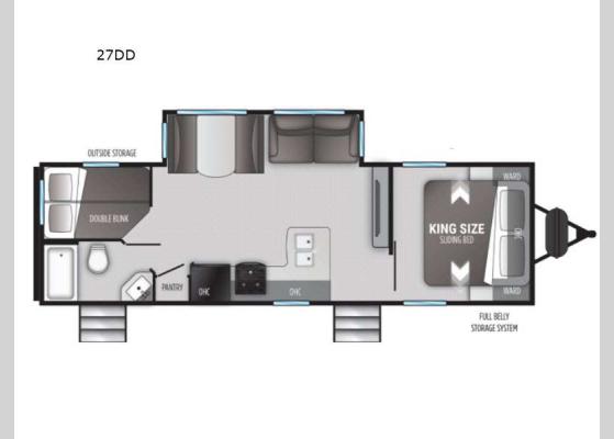 Floorplan - 2022 Radiance Ultra Lite 27DD Travel Trailer