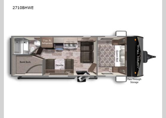 Floorplan - 2022 Aspen Trail 2710BHWE Travel Trailer