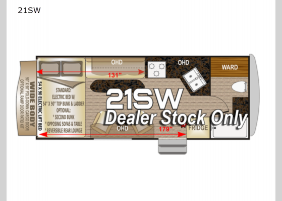 Floorplan - 2021 Desert Fox 21SW Toy Hauler Travel Trailer