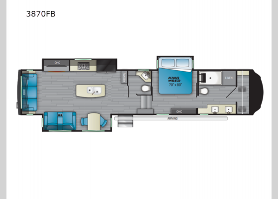 Floorplan - 2022 Bighorn 3870FB Fifth Wheel