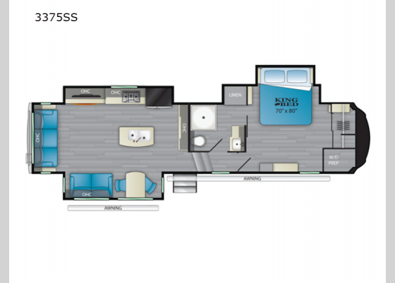Floorplan - 2022 Bighorn 3375SS Fifth Wheel