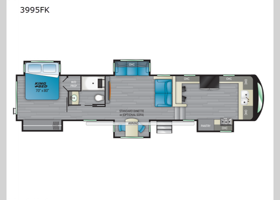 Floorplan - 2022 Bighorn 3995FK Fifth Wheel