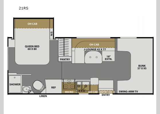 Floorplan - 2022 Freelander 21RS Ford 350 Motor Home Class C