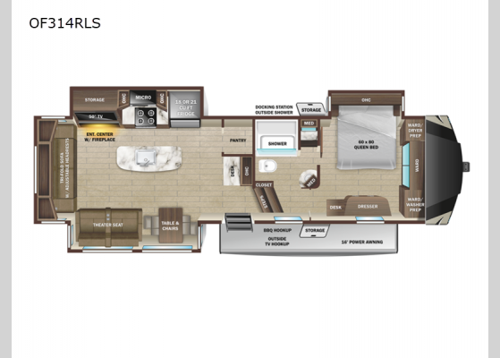 Floorplan - 2022 Open Range OF314RLS Fifth Wheel