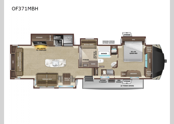 Floorplan - 2022 Open Range OF371MBH Fifth Wheel