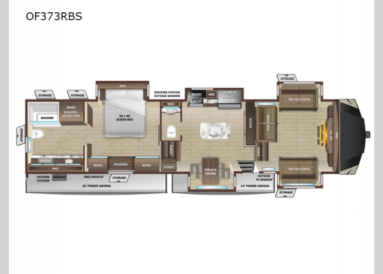 Floorplan - 2022 Open Range OF373RBS Fifth Wheel