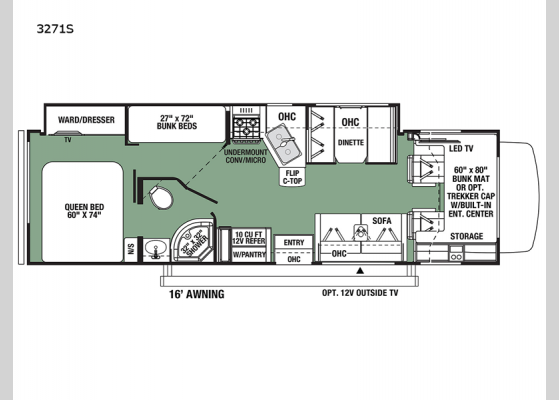 Floorplan - 2022 Forester Classic 3271S Ford Motor Home Class C