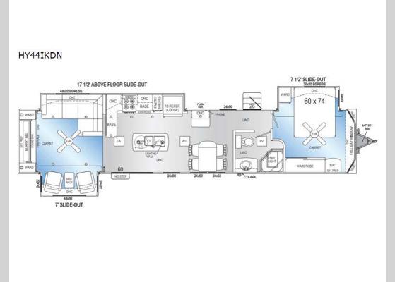 Floorplan - 2023 Hy-Line HY44IKDN Park Models
