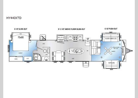 Floorplan - 2023 Hy-Line HY44IKTD Park Models