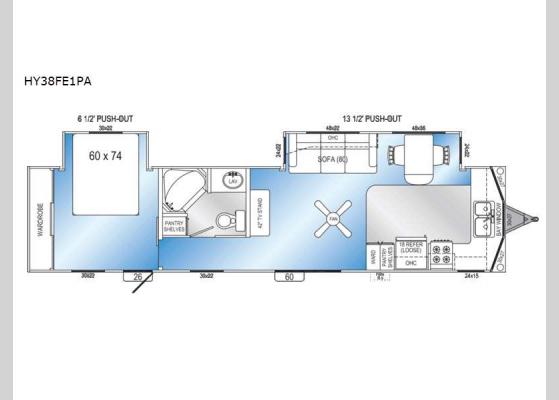 Floorplan - 2023 Hy-Line HY38FE1PA Park Models