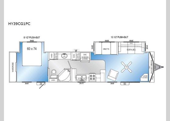 Floorplan - 2023 Hy-Line HY39CG1PC Park Models