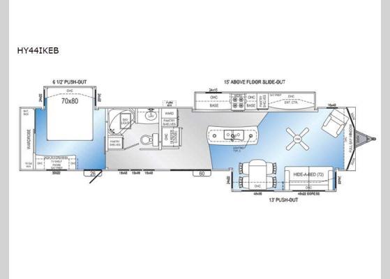 Floorplan - 2023 Hy-Line HY44IKEB Park Models