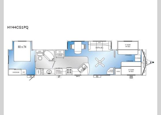 Floorplan - 2023 Hy-Line HY44CG1PQ Park Models