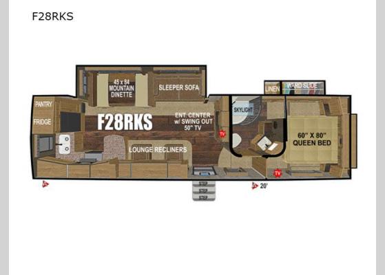 Floorplan - 2023 Glacier Peak Titanium Series F28RKS Fifth Wheel