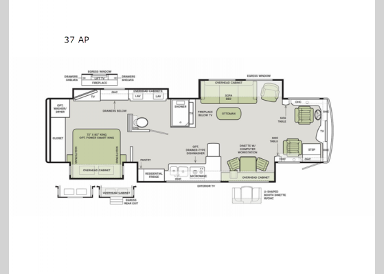 Floorplan - 2023 Allegro Bus 37 AP Motor Home Class A - Diesel