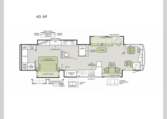 Floorplan - 2023 Allegro Bus 40 AP Motor Home Class A - Diesel