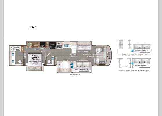 Floorplan - 2023 Venetian F42 Motor Home Class A - Diesel