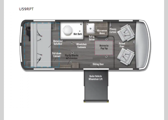 Floorplan - 2023 Roam U59RPT Motor Home Class B