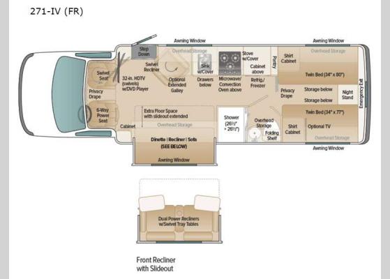 Floorplan - 2022 Platinum 271-IV (FR) Motor Home Class B+