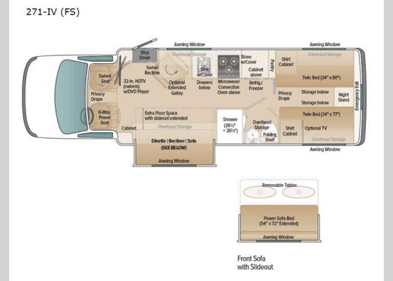 Floorplan - 2022 Platinum 271-IV (FS) Motor Home Class B+