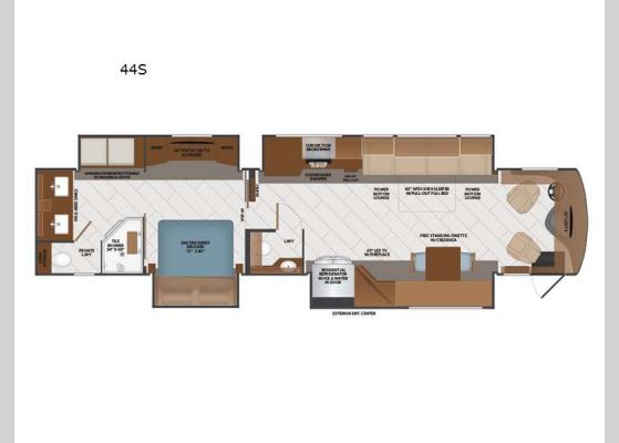 Floorplan - 2023 Discovery LXE 44S Motor Home Class A - Diesel
