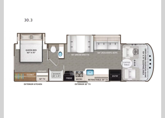 Floorplan - 2022 ACE 30.3 Motor Home Class A