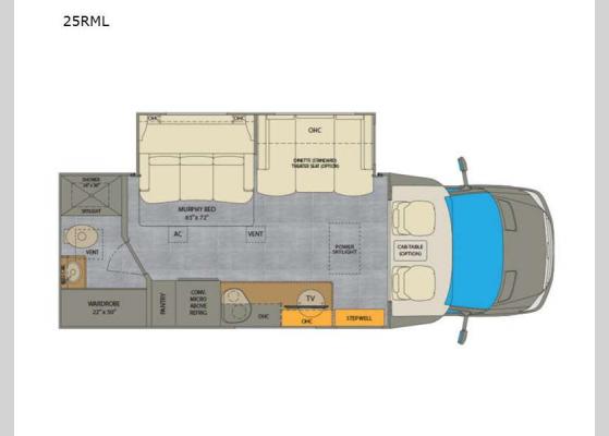 Floorplan - 2022 Vienna 25VRML Motor Home Class B+ - Diesel