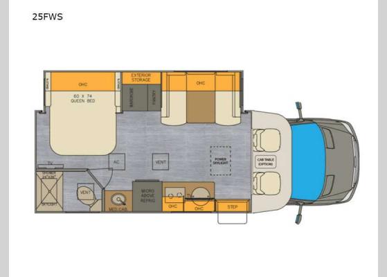 Floorplan - 2023 Vienna 25FWS Motor Home Class B+ - Diesel
