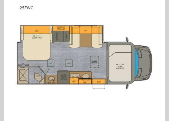 Floorplan - 2023 Vienna 25FWC Motor Home Class B+ - Diesel