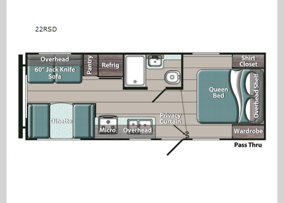 Floorplan - 2022 Kingsport Ultra Lite 22RSD Travel Trailer